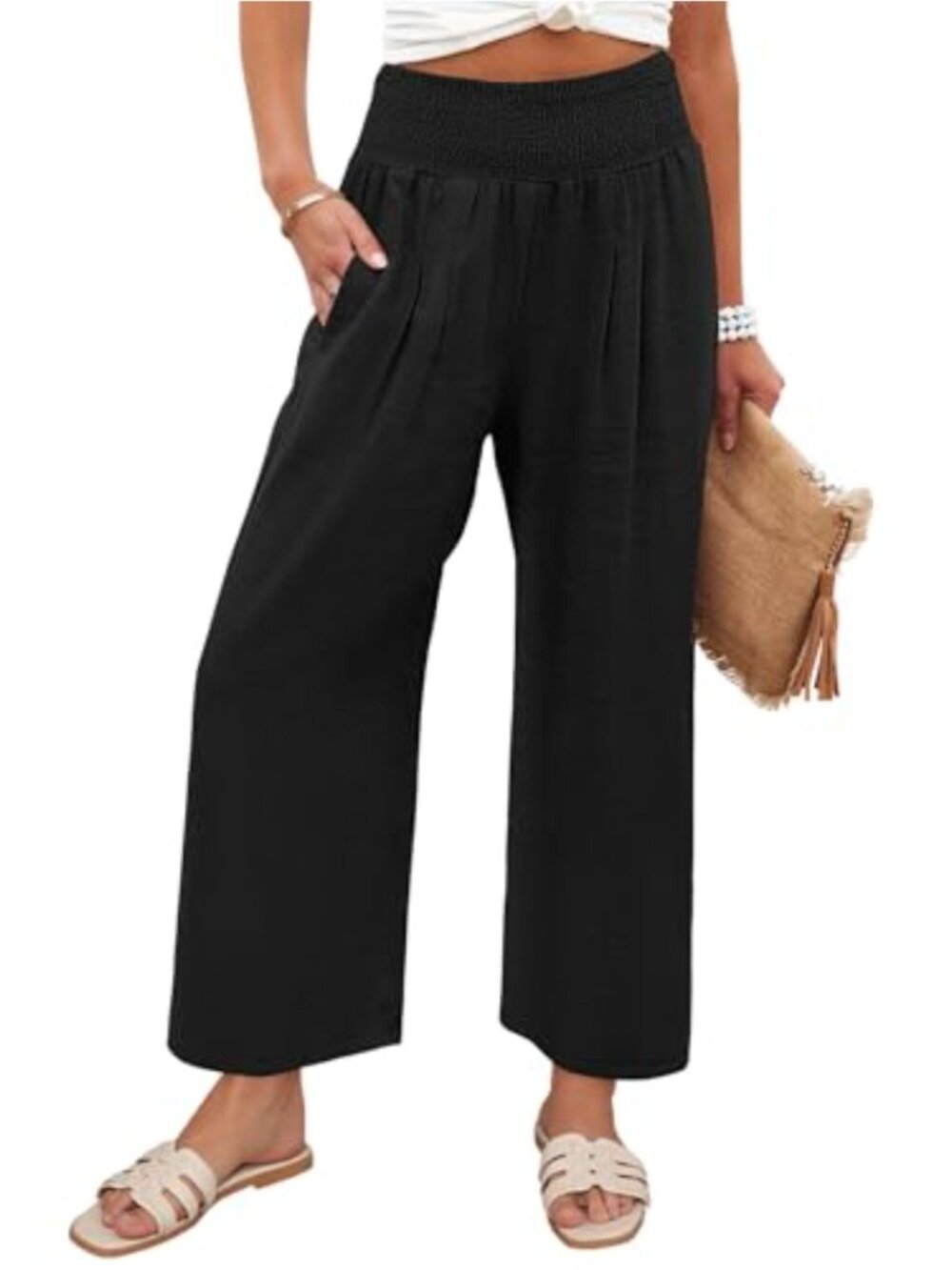 Wide Leg Pants High Waisted Palazzo Pants Flow with Pockets